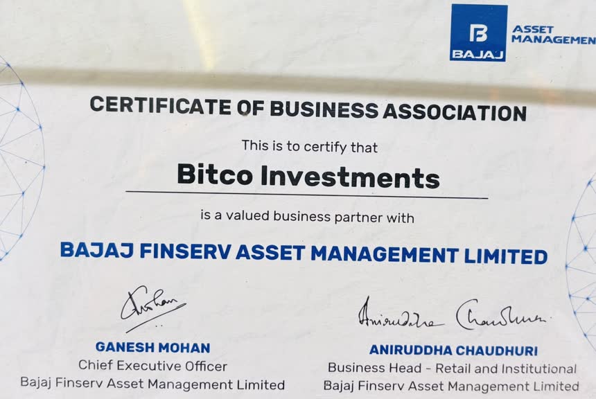 Bajaj Finserv Certificate of Business Association